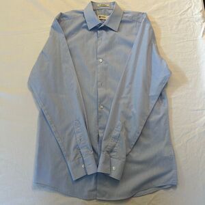 Haggar Men’s Light Blue Dress Shirt, 15.5, 34/35